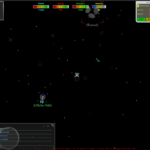 The player fighting an enemy capital ship